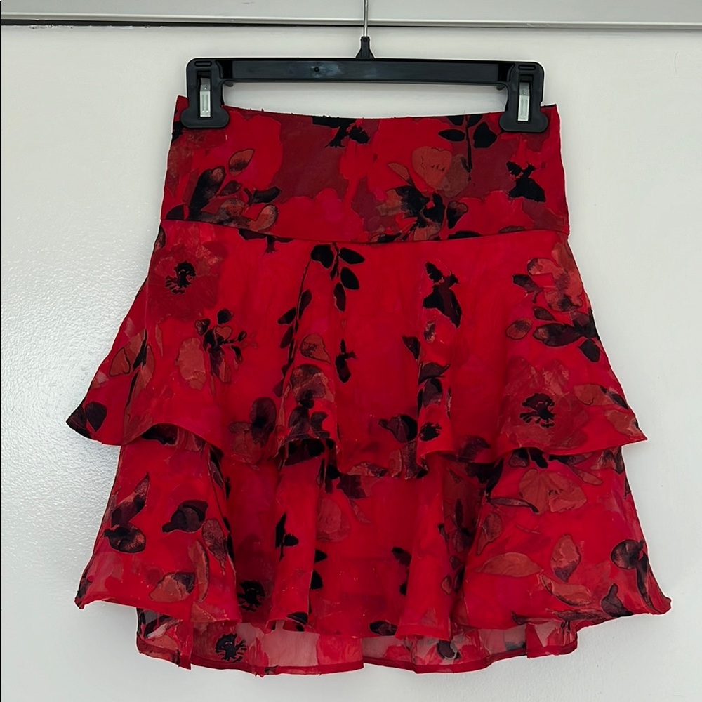 Band of Gypsies Red Skater Mini Skirt